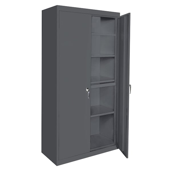 Storage Cabinet, 78 in H, 48 in W, 18 in D, Charcoal, 4 Shelves